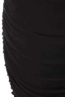 Black Frill Hem Bodycon Midi Dress -Princess Style Shop 00100039610 ZS