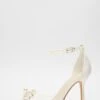 White Satin Clear Pearl Bow Court Heels -Princess Style Shop 00100039715 ZM