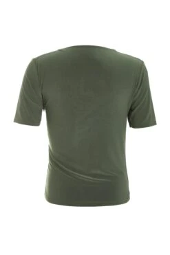 Khaki Ruched High Neck Top -Princess Style Shop 00100039730 ZB