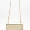 Gold Crocodile Print Cross Body Bag